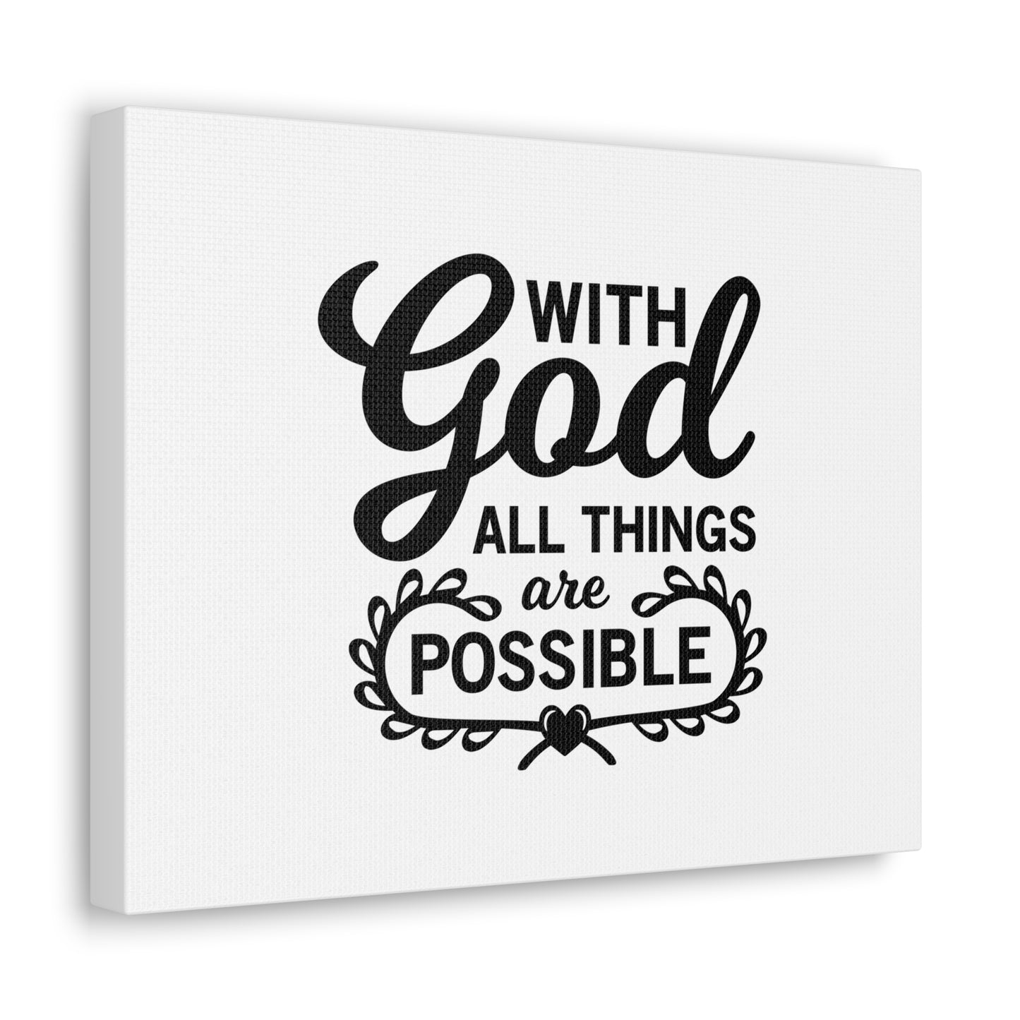 With Good All Things Are Possible Luke 1:37 Christian Wall Art Bible Verse Print Ready to Hang