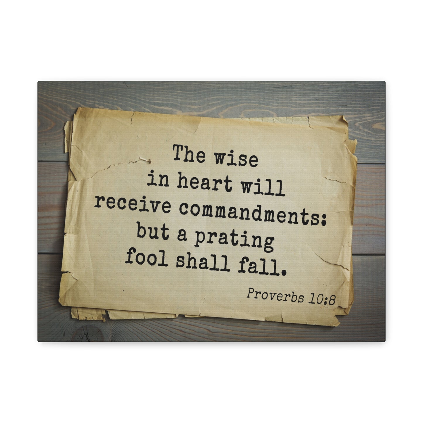 The Wise Proverbs 10:8 Christian Wall Art Bible Verse Print Ready to Hang