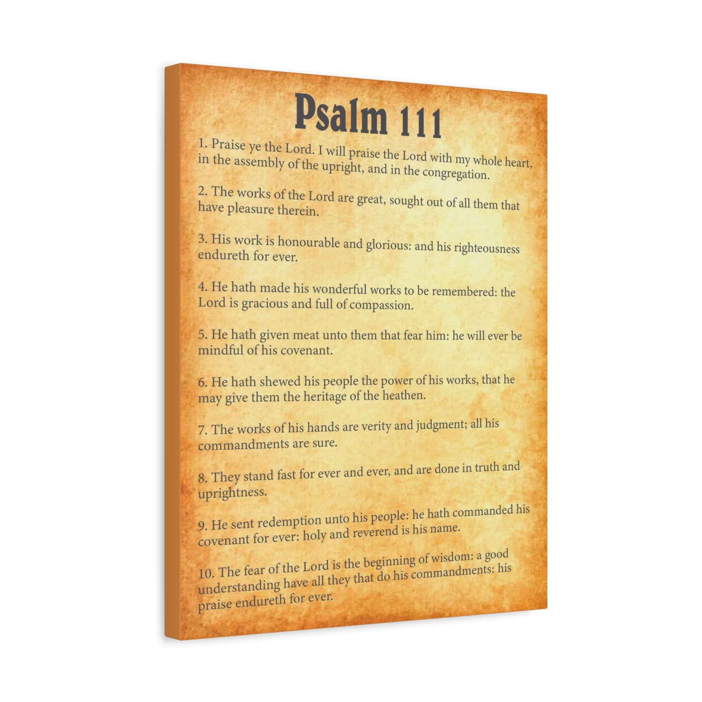 Scripture Walls Psalm 111 Gold Bible Chapter Canvas Christian Wall Art Ready to Hang