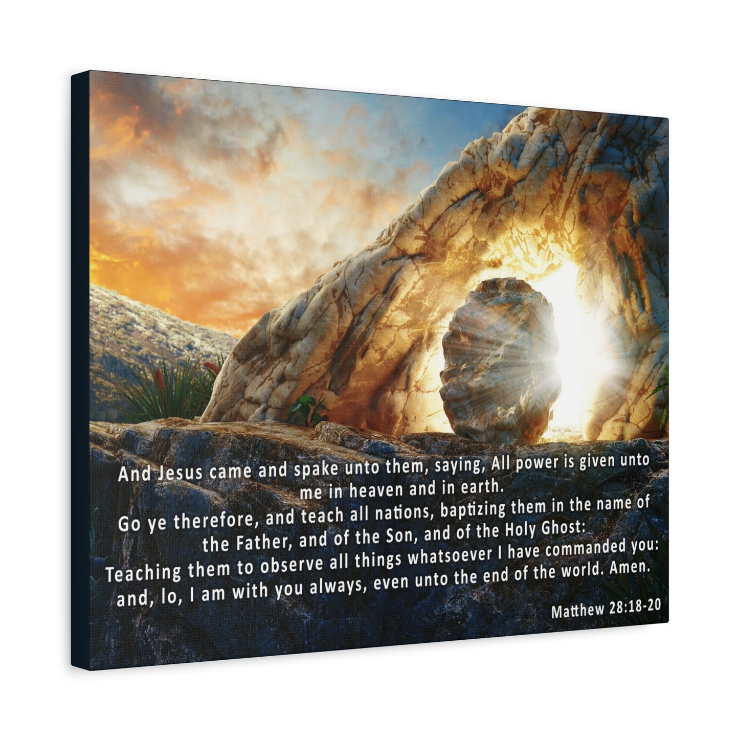 Matthew 28:18-20 The Great Commission Canvas – Christian Wall Art, Ready to Hang
