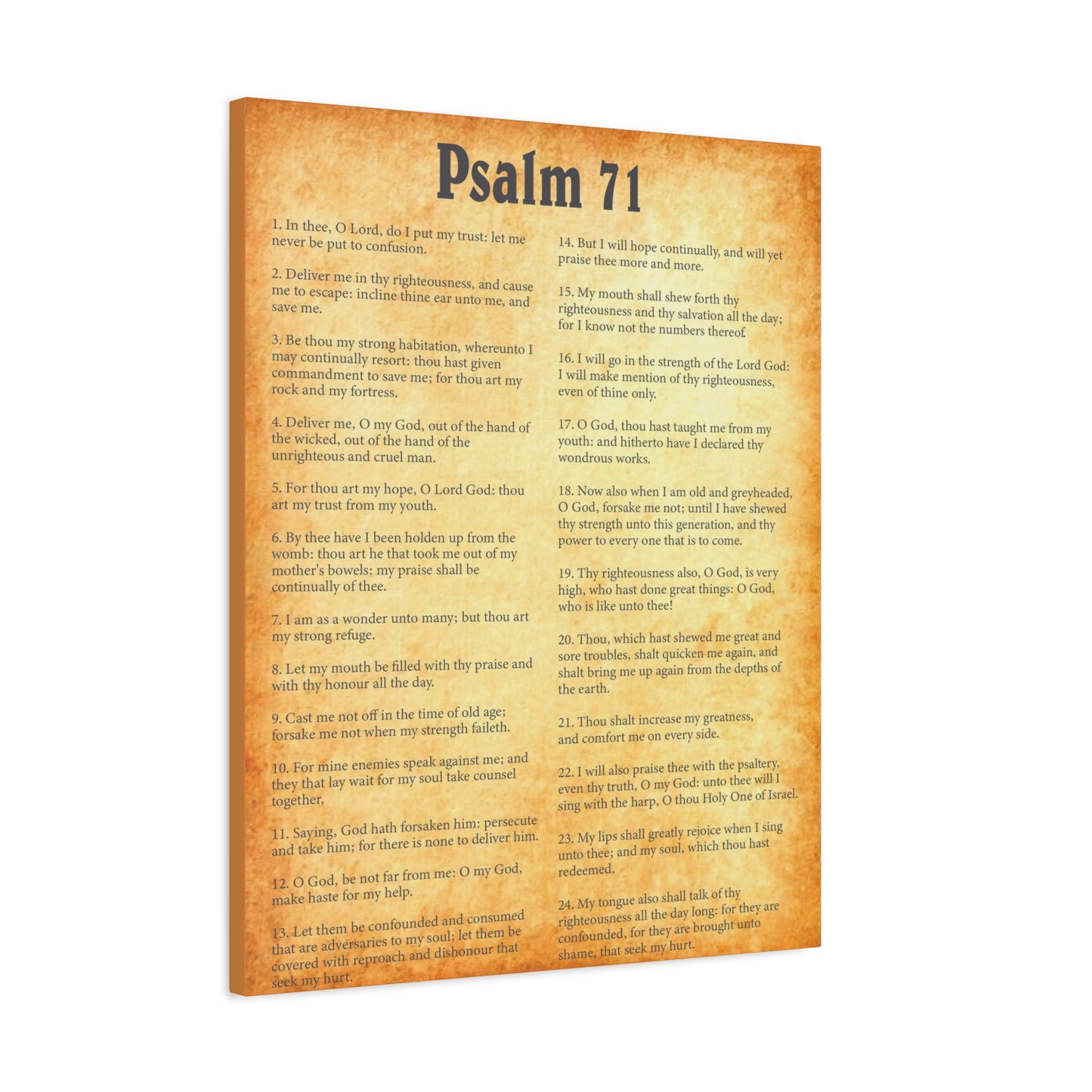 Scripture Walls Psalm 71 Gold Bible Chapter Canvas Christian Wall Art Ready to Hang