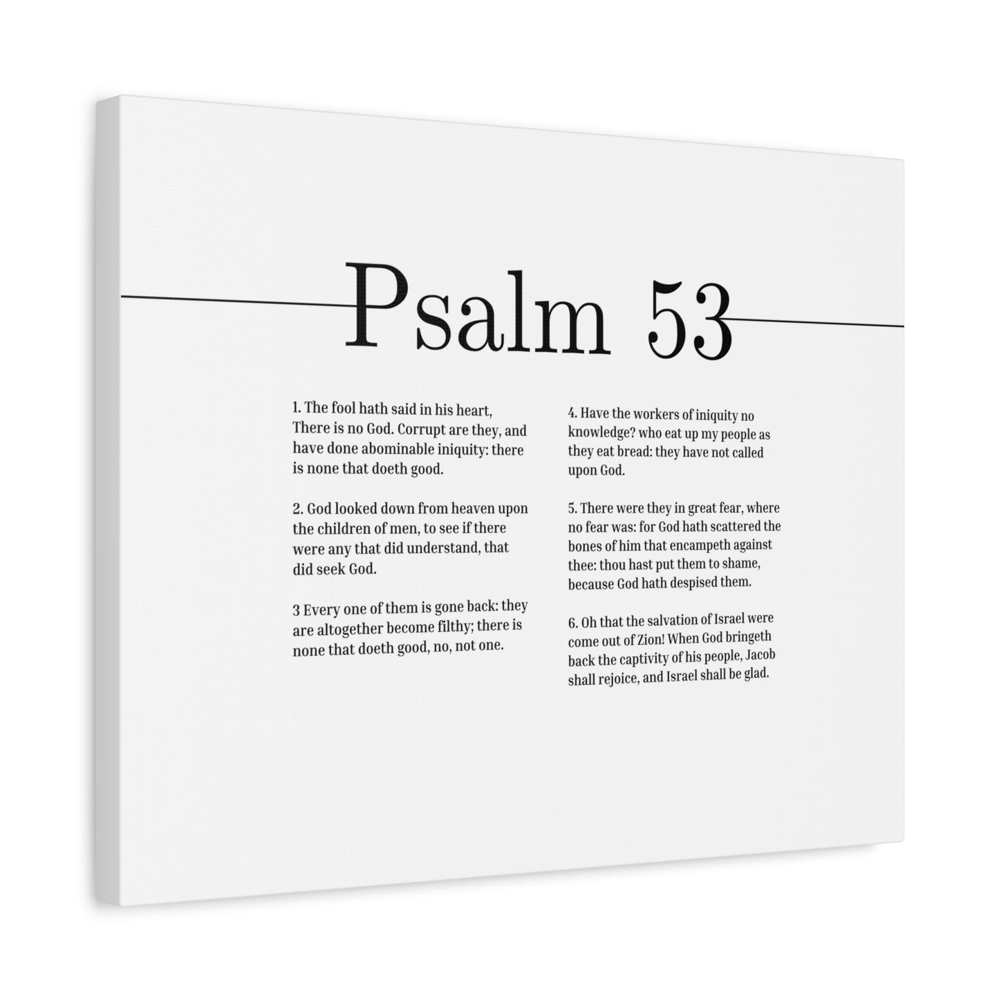 Scripture Canvas God Looked Down From Heaven Psalm 53 Christian Wall Art Bible Verse Print Ready to Hang