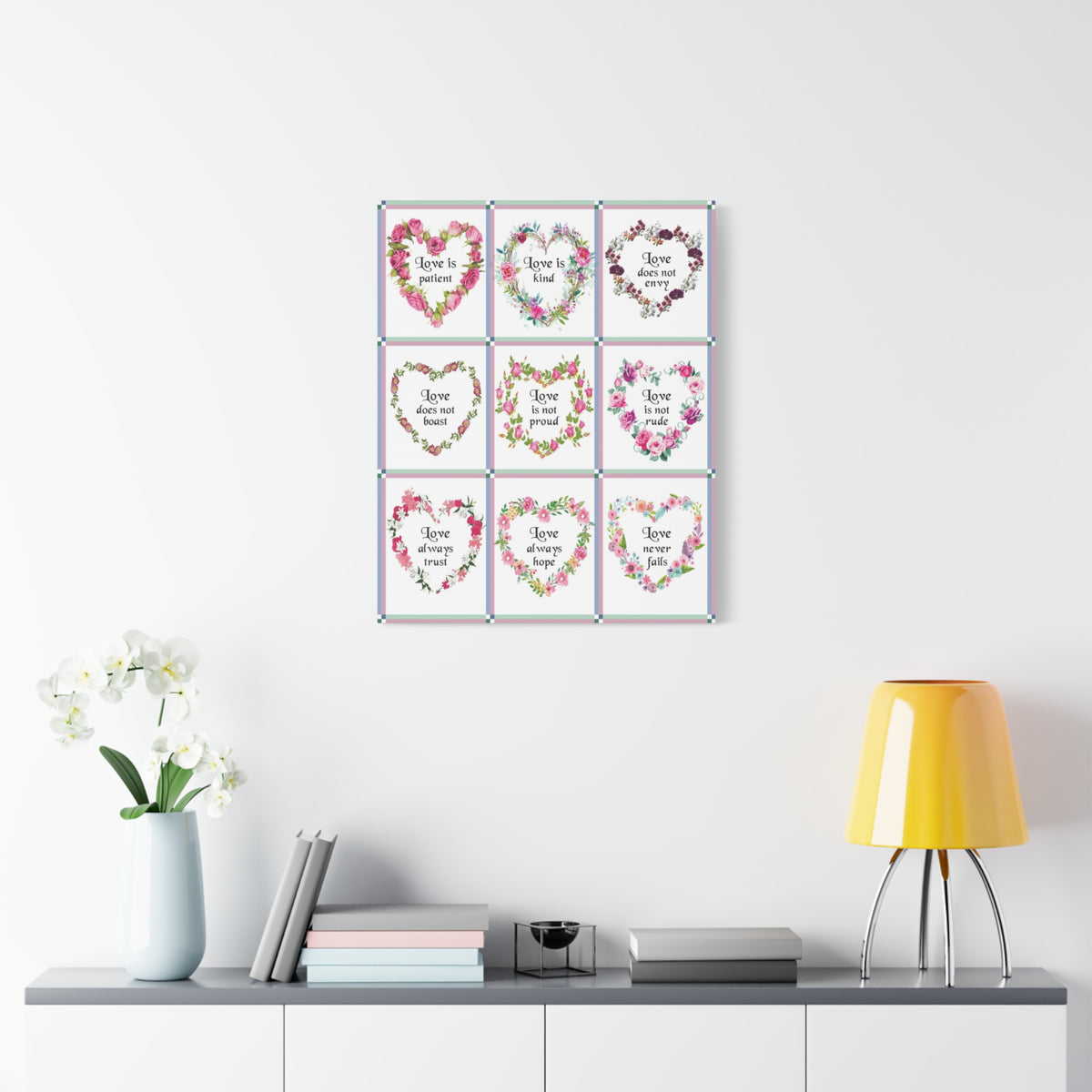 Scripture Walls Hearts of Love 1 Corinthians 13.4-8 Corinthians Christian Home Decor Scripture Art
