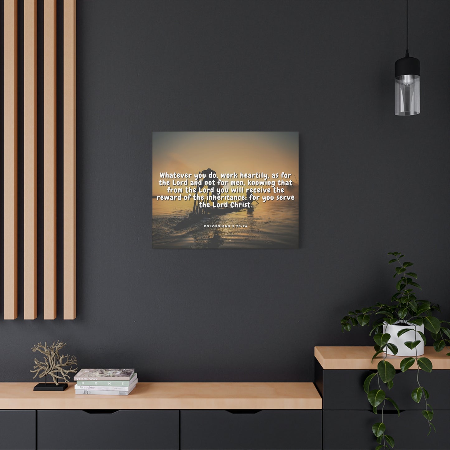 Scripture Canvas Working For God Colossians 3:23-24 Christian Wall Art Bible Verse Print Ready to Hang
