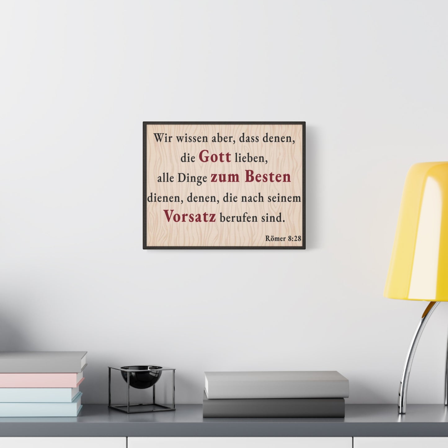Scripture Walls Römer 8:28 Romans 8:28 German Bible Verse Canvas Christian Wall Art Ready to Hang Unframed