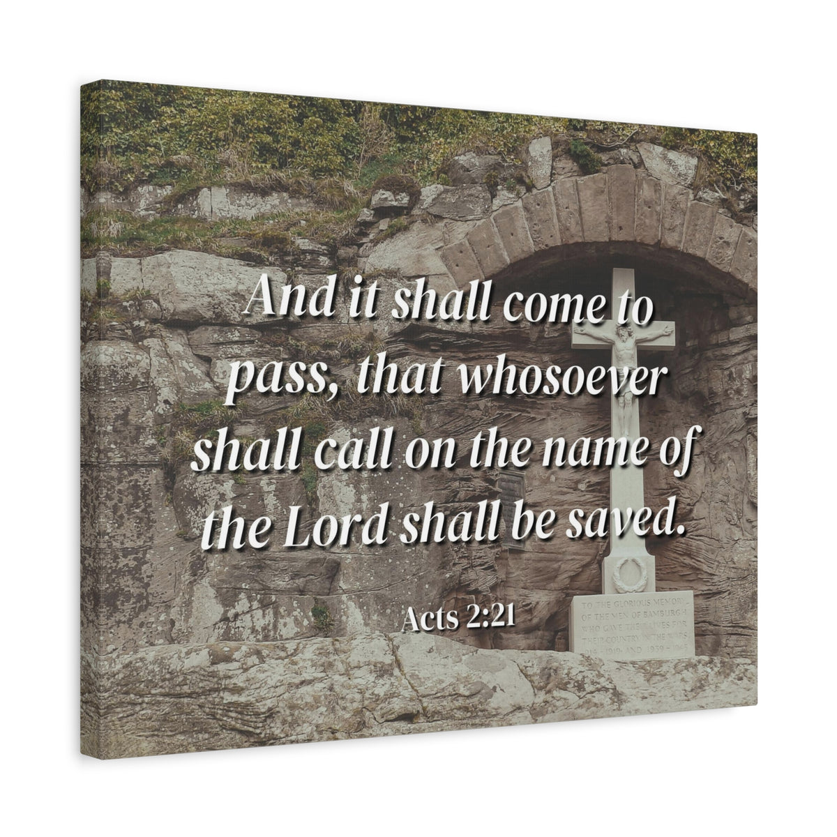 Scripture Canvas Be Saved Acts 2:21 Christian Wall Art Bible Verse Print Ready to Hang