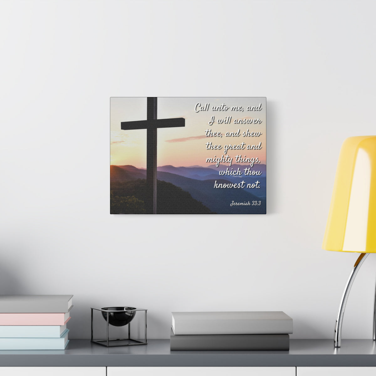 Scripture Canvas Mighty Things Jeremiah 33:3 Christian Wall Art Bible Verse Print Ready to Hang