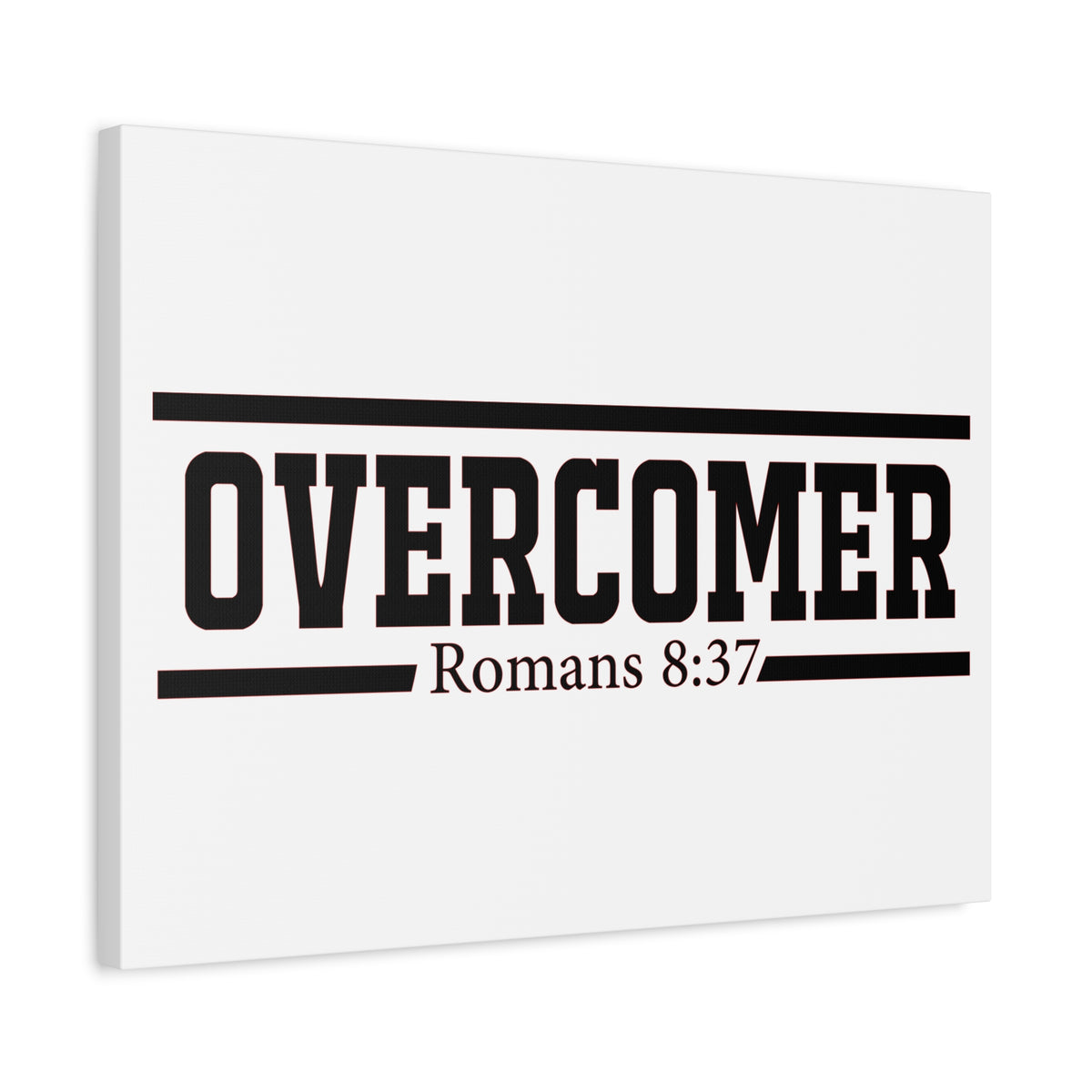 Scripture Canvas Overcomer Romans 8:37 Christian Wall Art Bible Verse Print Ready to Hang
