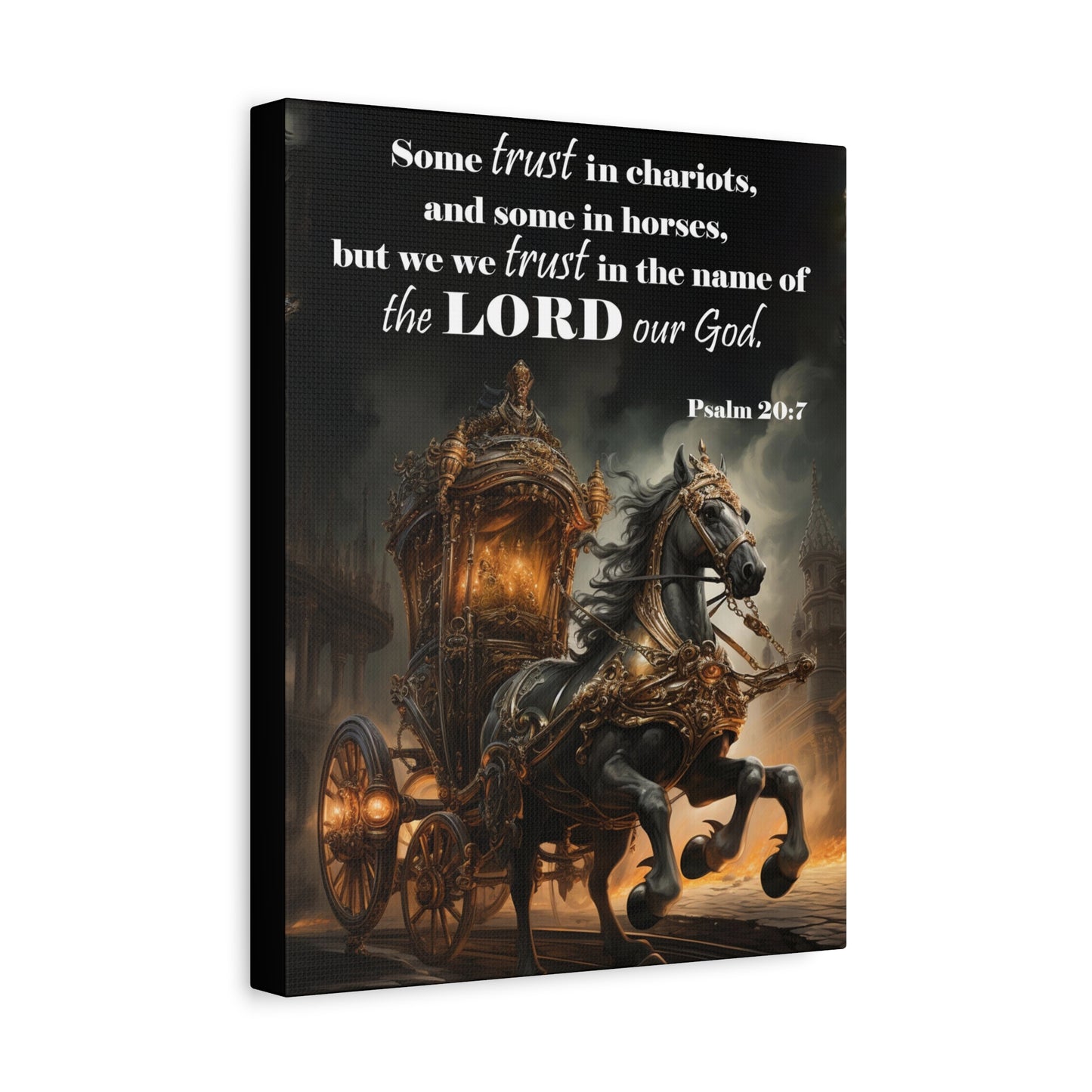 Scripture Walls Trust in the Name of the Lord Psalm 20:7 Christian Wall Art Print Ready to Hang Unframed