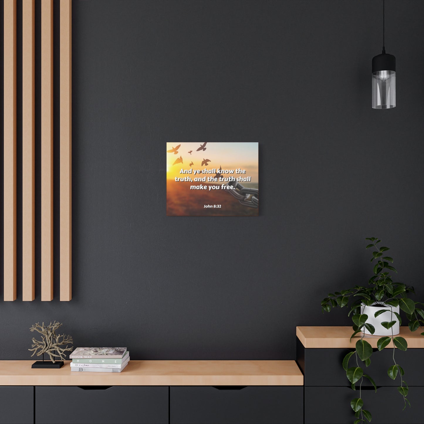Scripture Canvas The Truth John 8:32 Christian Wall Art Bible Verse Print Ready to Hang