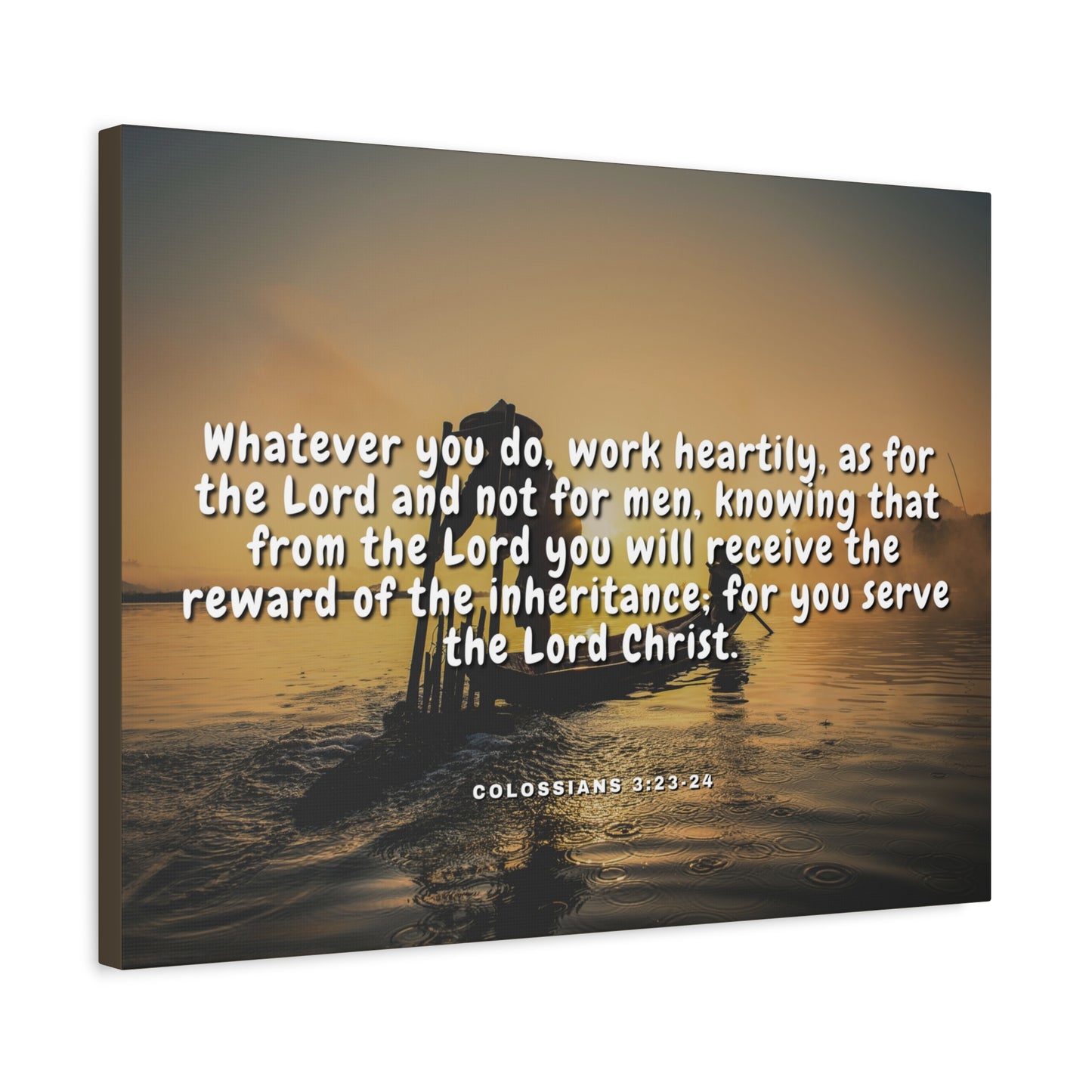 Scripture Canvas Working For God Colossians 3:23-24 Christian Wall Art Bible Verse Print Ready to Hang