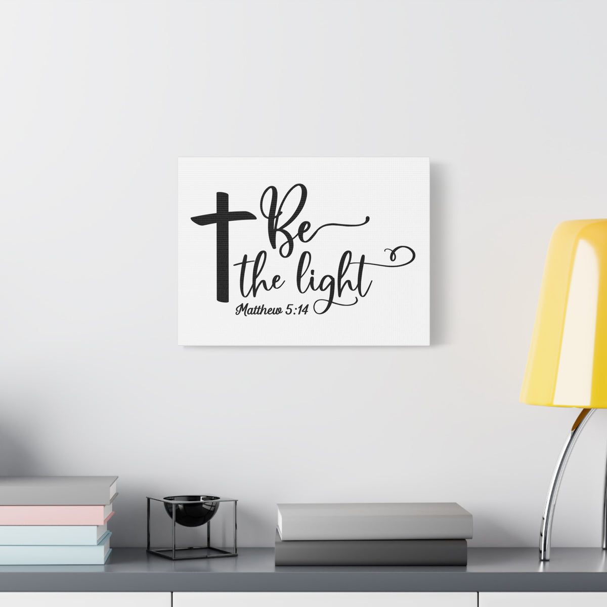 Scripture Canvas Be The Light Matthew 5:14 Christian Wall Art Bible Verse Print Ready to Hang
