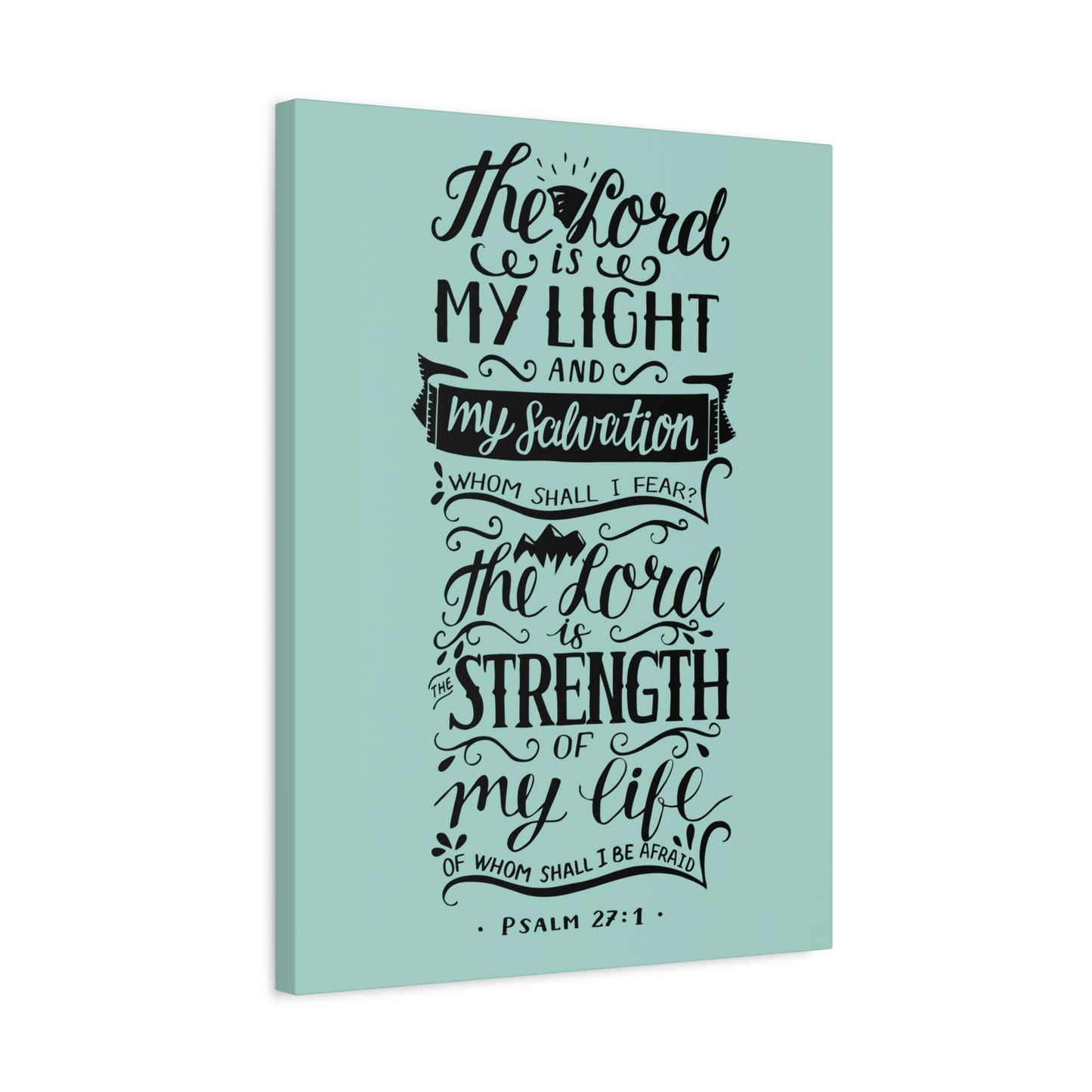 Scripture Canvas The Lord Is My Light Psalm 27 :1 Christian Wall Art Bible Verse Print Ready To Hang