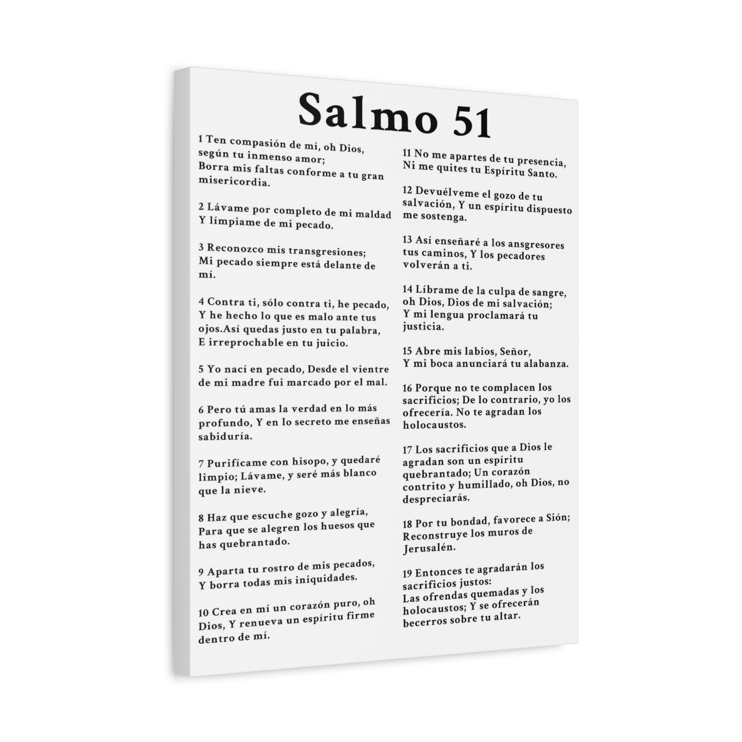 Scripture Walls Salmo 51 Chapter White Christian Wall Art Print Ready to Hang Unframed