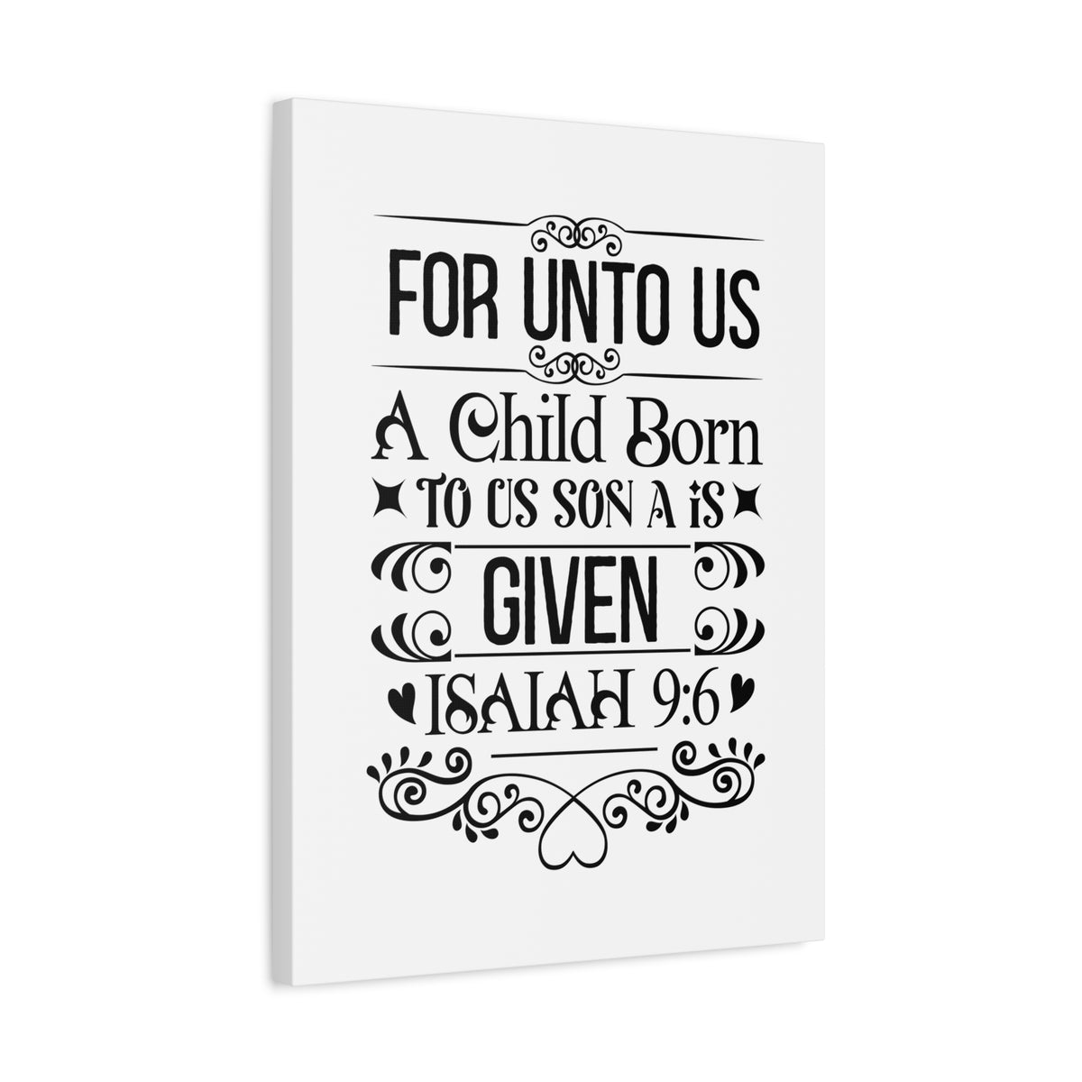 Scripture Walls For Unto Us Isaiah 9:6 Bible Verse Canvas Christian Wall Art Ready to Hang Unframed
