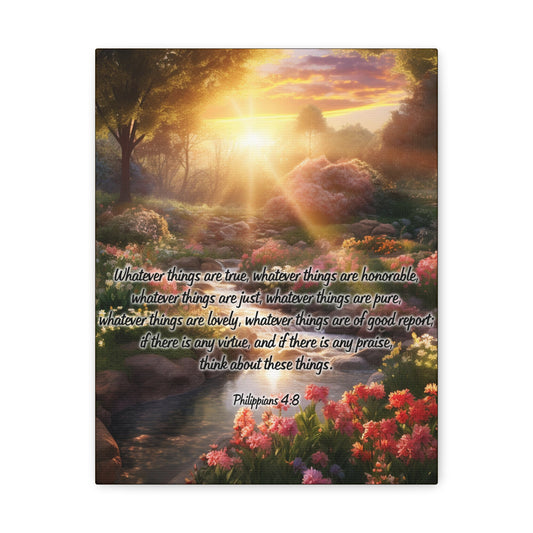 Whatever Things Philippians 4:8 Christian Wall Art Print Ready to Hang Unframed