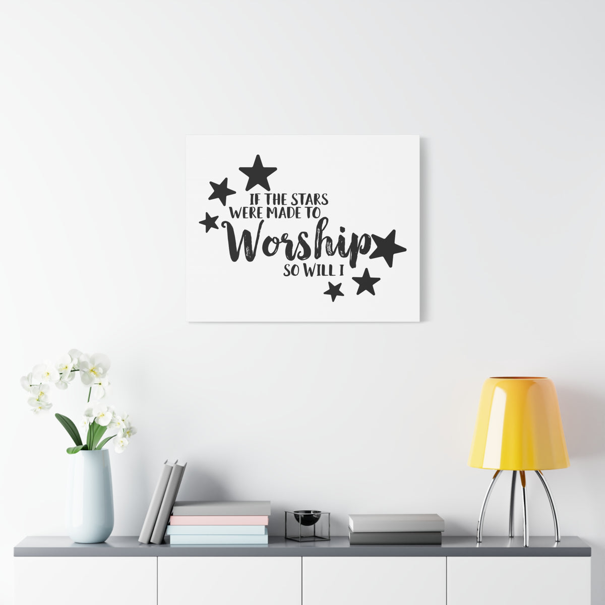 Scripture Canvas If The Stars Were Made To Worship So Will I Psalms 148:3-6 Christian Wall Art Print Ready to Hang
