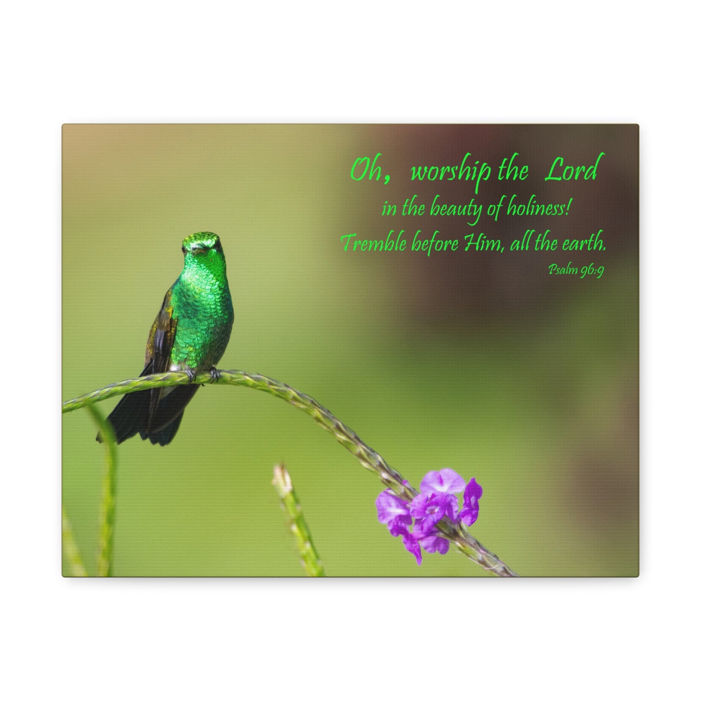 Worship The Lord Psalm 96:9 Bible Verse Canvas Christian Wall Art Ready to Hang