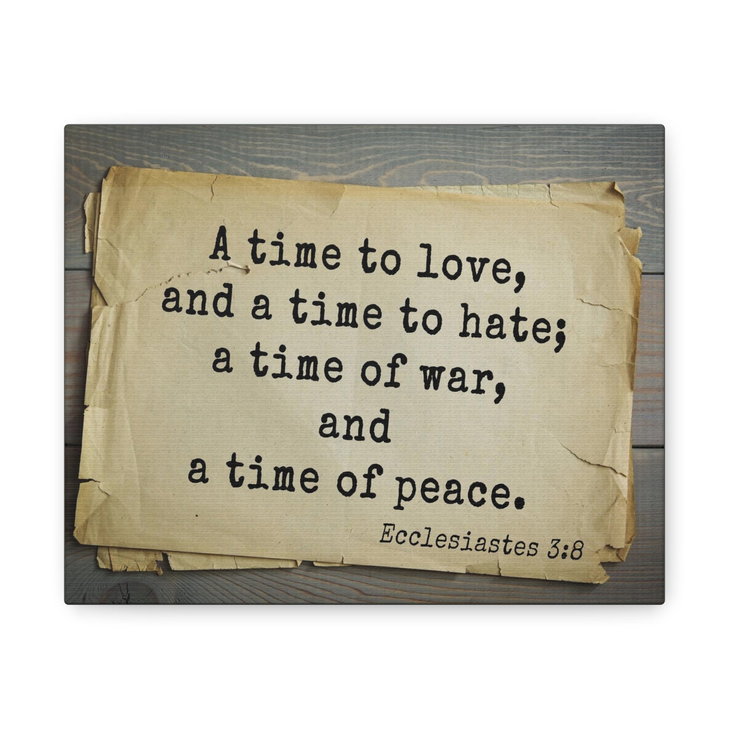 Time To Love Ecclesiastes 3:8 Bible Verse Canvas Christian Wall Art Bible Verse Print Ready To Hang