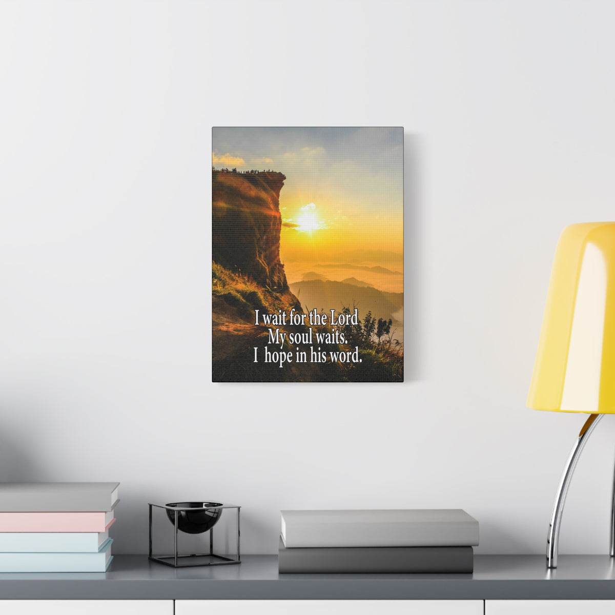 I Wait For The Lord Scripture Canvas I Wait For The Lord Psalm 130:5 Christian Wall Art Bible Verse Print Ready to Hang