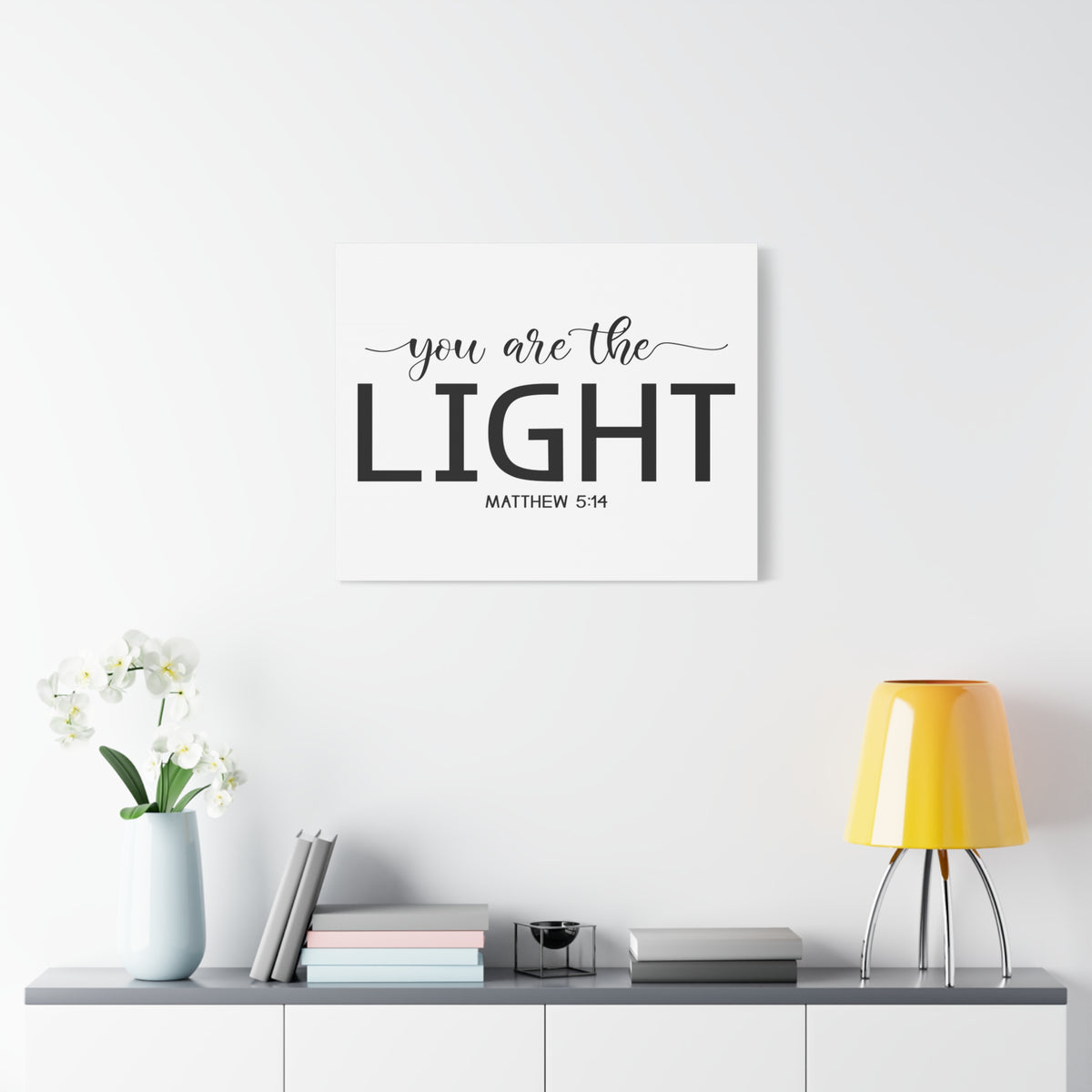 Scripture Canvas You Are The Light Matthew 5:14 Christian Wall Art Bible Verse Print Ready to Hang