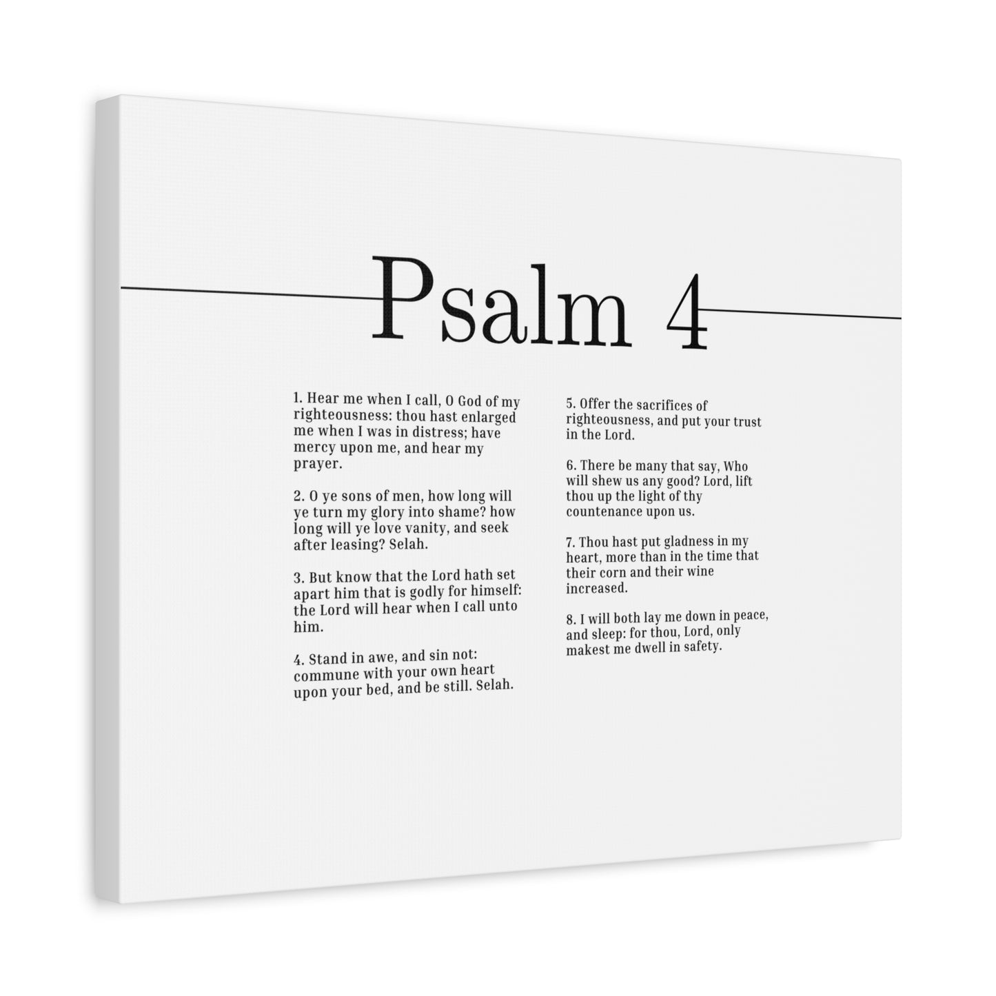 Scripture Canvas O God Of My Righteousness Psalm 4 Christian Wall Art Bible Verse Print Ready to Hang