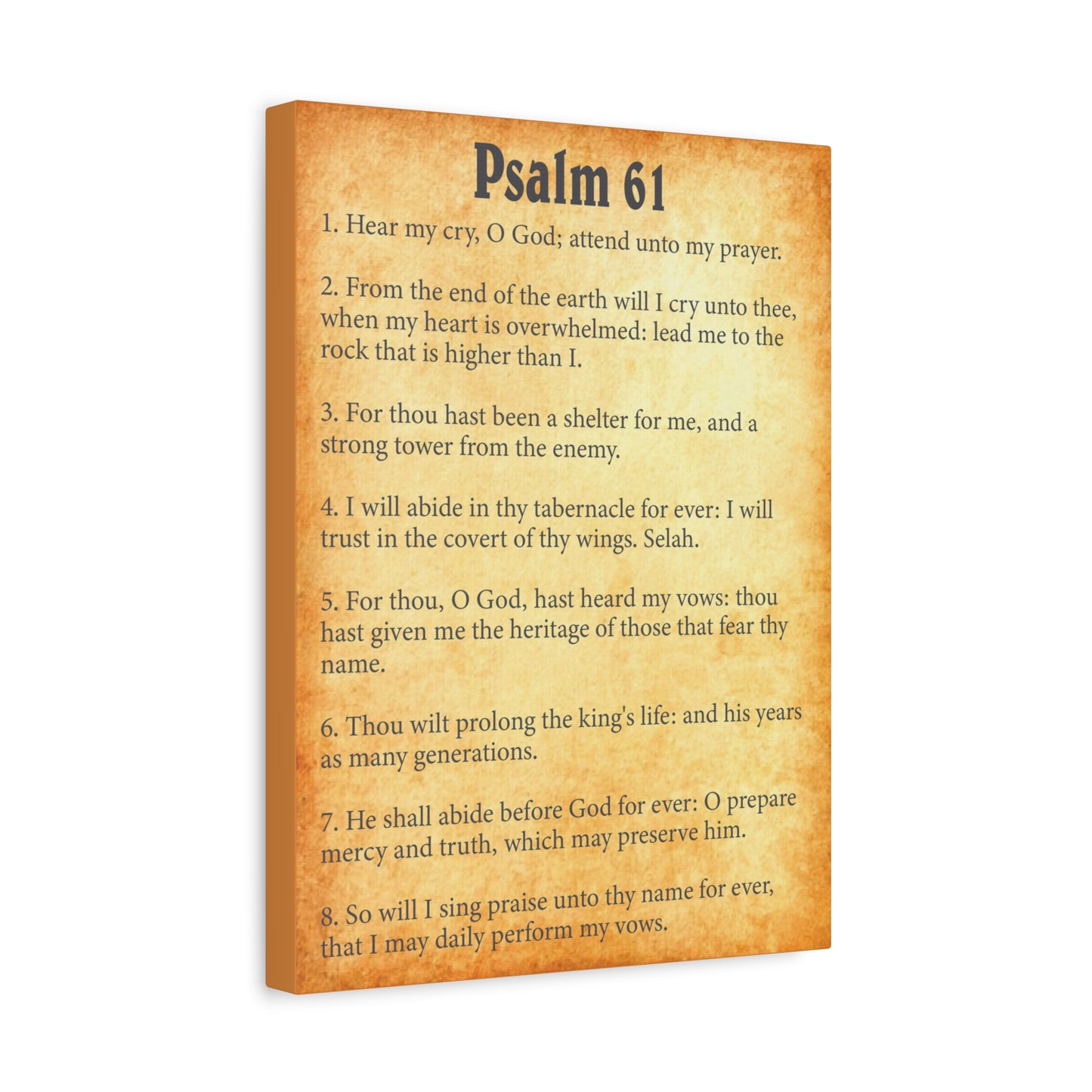 Scripture Walls Psalm 61 Gold Bible Chapter Canvas Christian Wall Art Ready to Hang