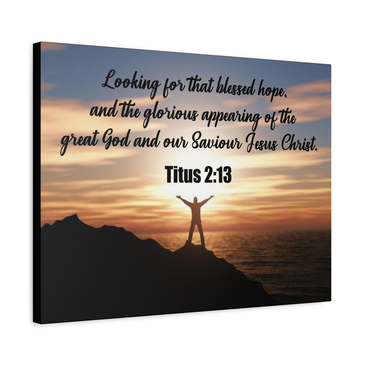 Scripture Canvas Glorious Appearing Titus 2:13 Christian Wall Art Bible Verse Print Ready to Hang