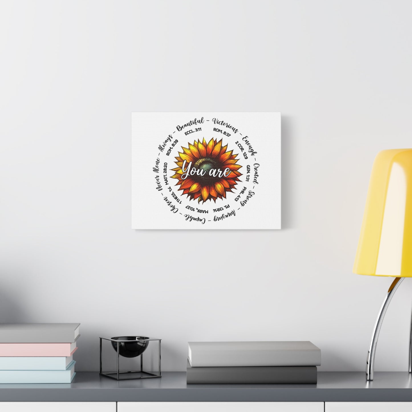 Scripture Walls God Says You Are Sunflower Bible Verse Canvas Christian Wall Art Ready to Hang Unframed