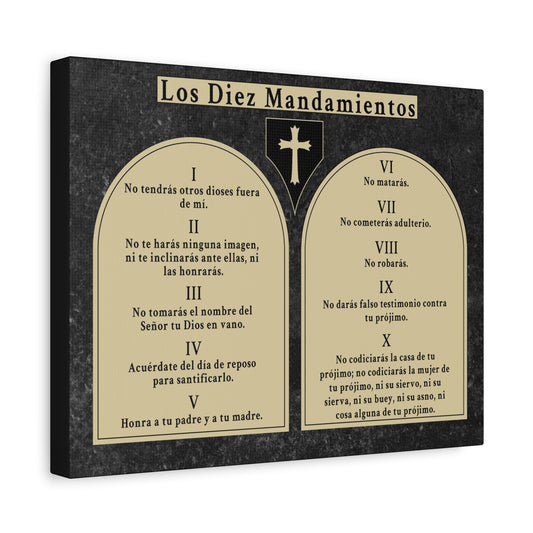 Scripture Walls 10 Commandments Spanish Los Diez Mandamientos Tablets Bible Verse Canvas Christian Wall Art Ready to Hang Unframed