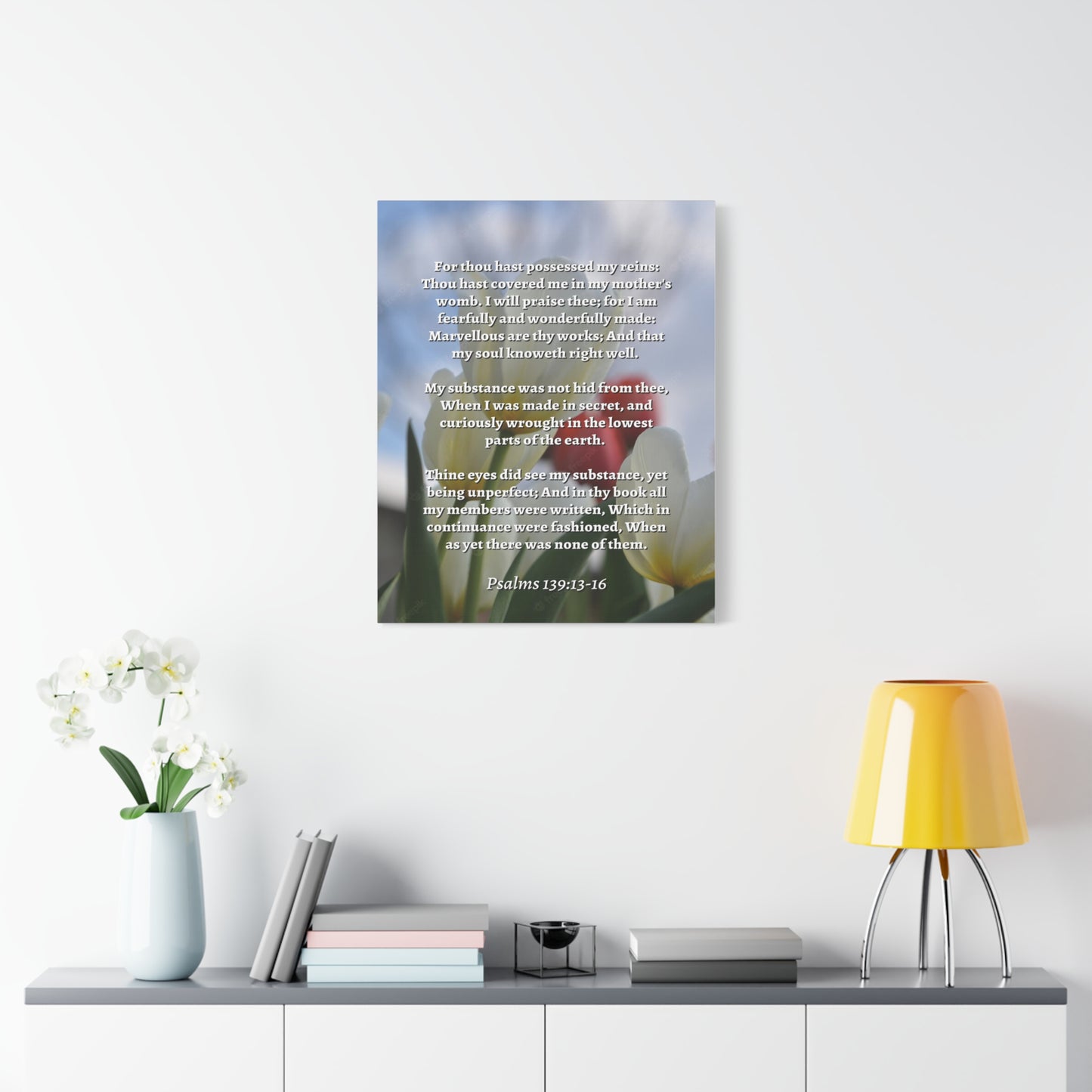Scripture Walls Wonderfully Made Psalm 139:14 Flower Bible Verse Canvas Christian Wall Art Ready to Hang
