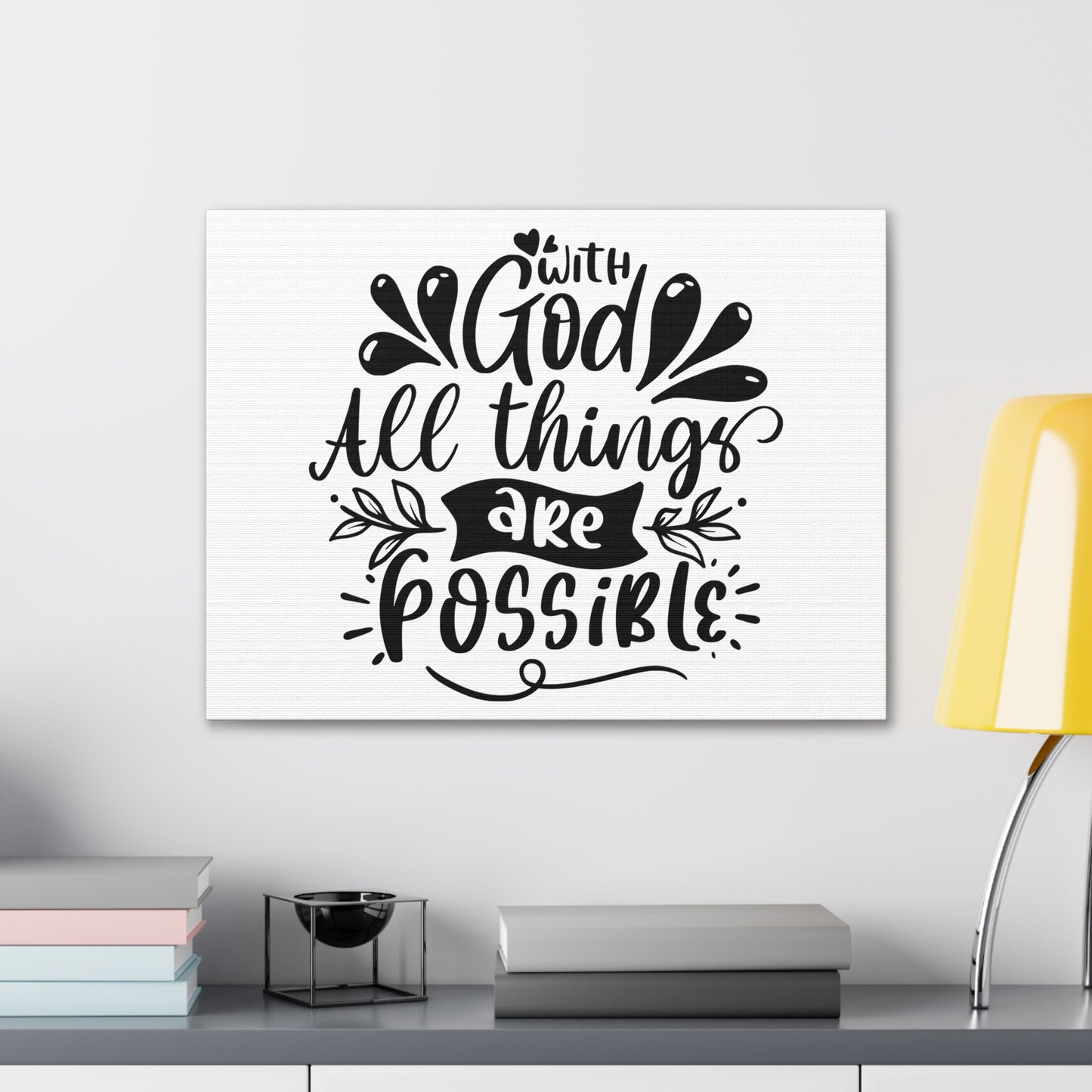 With God All Things Are Possible Matthew 19:26 Christian Wall Art Bible Verse Print Ready to Hang