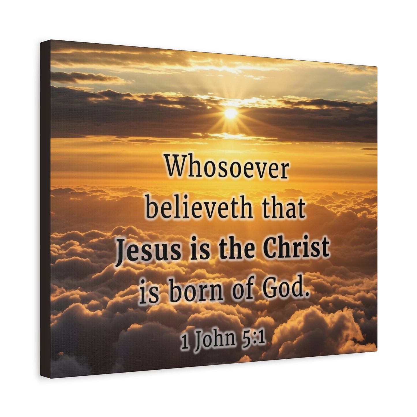 Scripture Walls 1 John 5:1 Born of God Sun Bible Verse Canvas Christian Wall Art Ready to Hang Unframed