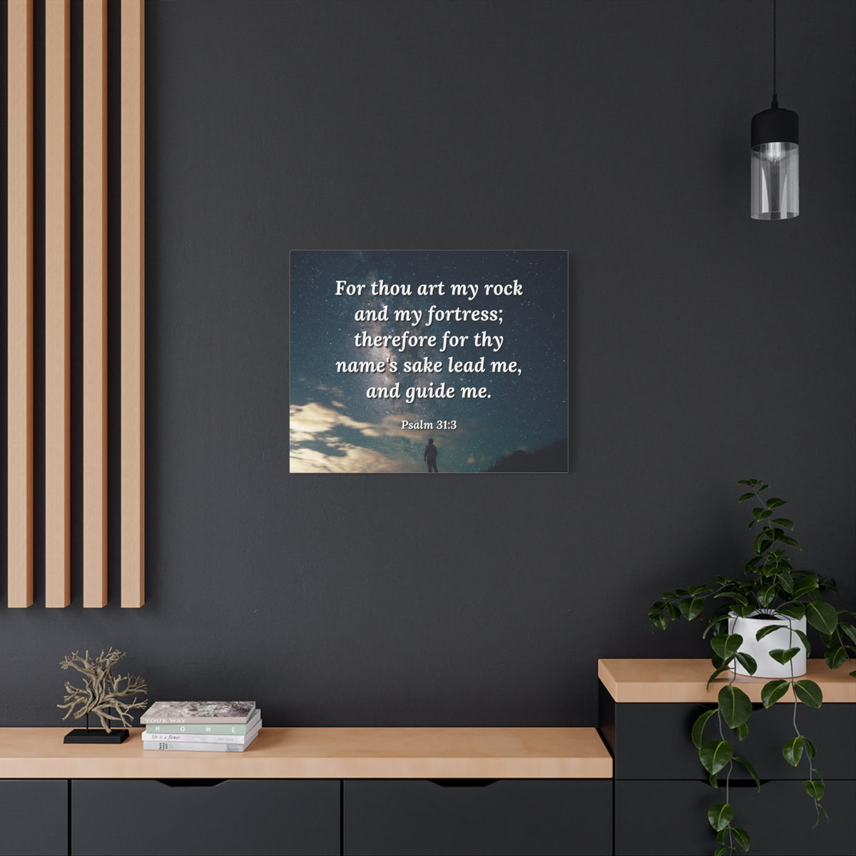 Scripture Canvas Guide Me Psalms 31:3 Christian Wall Art Bible Verse Print Ready to Hang