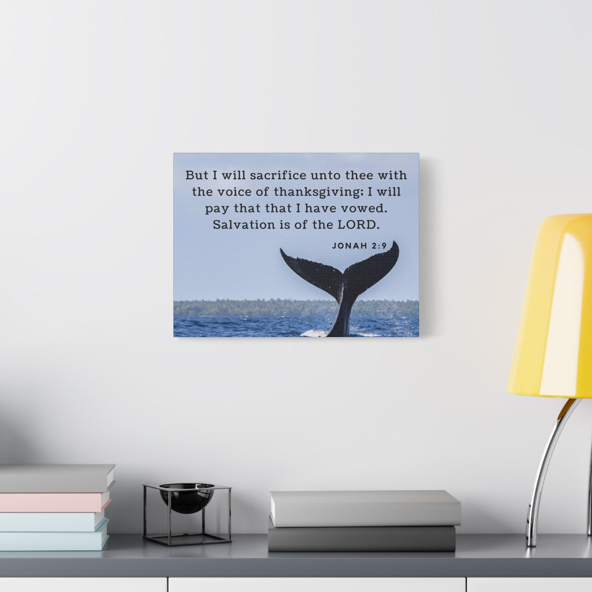 Scripture Canvas Salvation Jonah 2:9 Christian Wall Art Bible Verse Print Ready to Hang