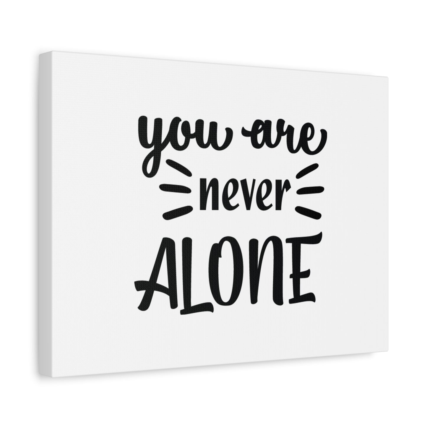 Scripture Canvas Never Alone Psalm 23:4 Christian Wall Art Bible Verse Print Ready to Hang