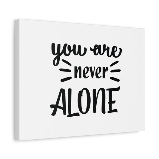 Scripture Canvas Never Alone Psalm 23:4 Christian Wall Art Bible Verse Print Ready to Hang