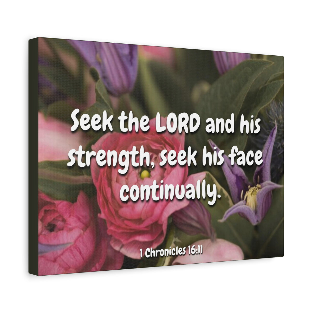 Scripture Canvas Seek The Lord 1 Chronicles 16:11 Christian Wall Art Bible Verse Print Ready to Hang