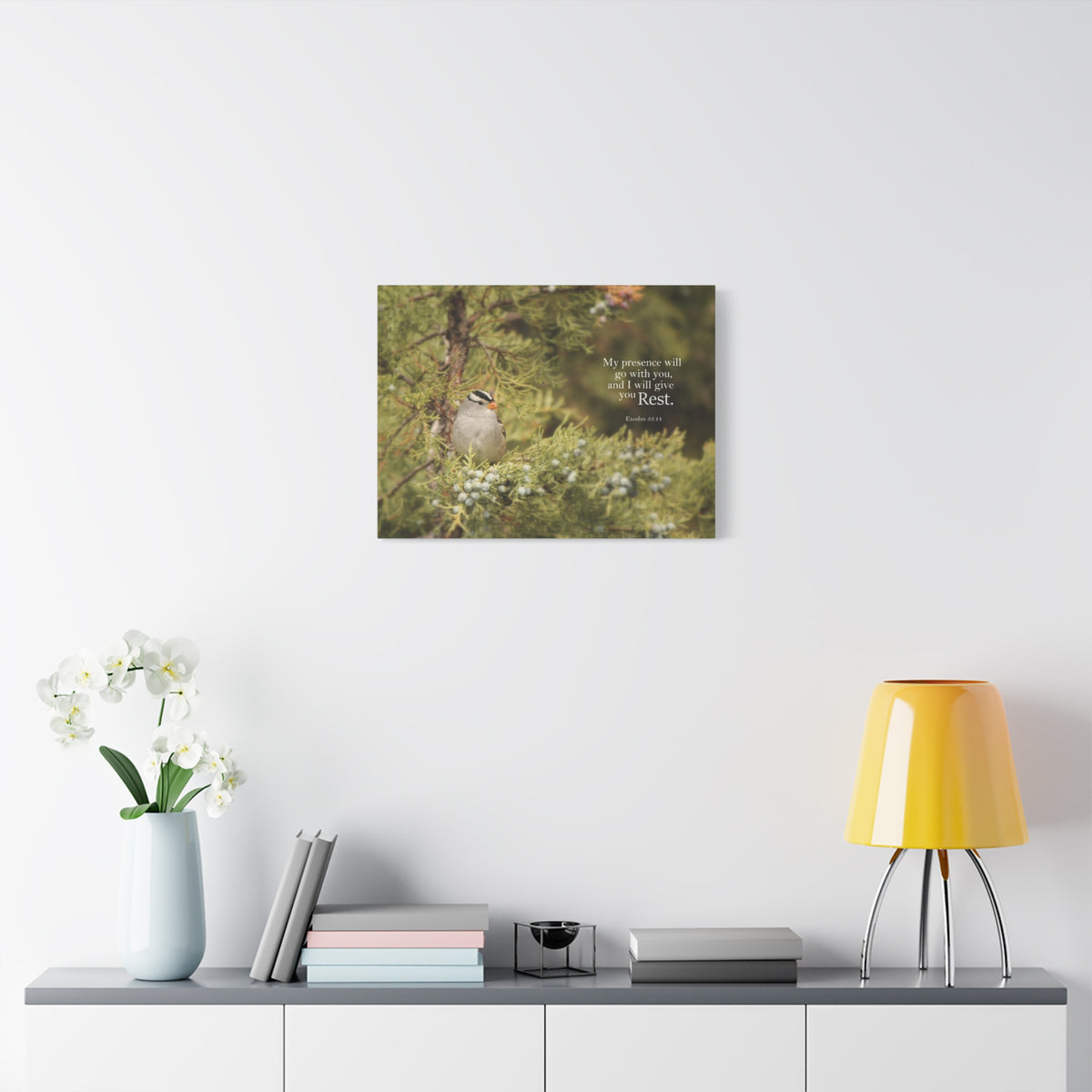 Scripture Canvas My Presence Exodus 53:14 Christian Wall Art Bible Verse Print Ready to Hang