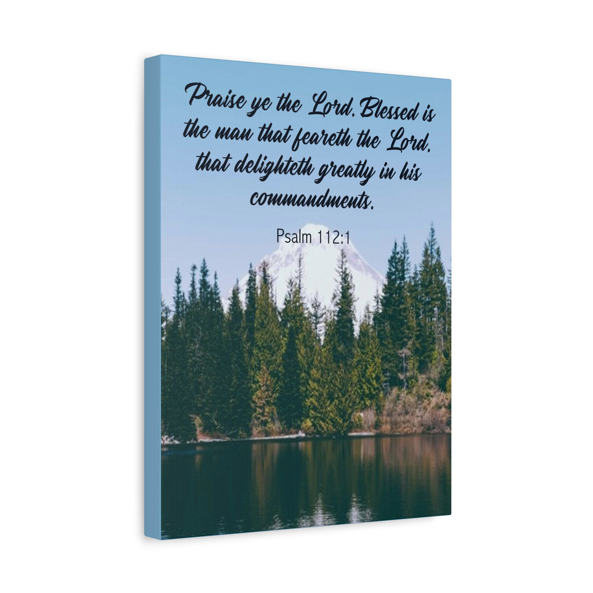 Scripture Canvas Praise Ye The Lord Psalm 112:1 Christian Wall Art Bible Verse Print Ready to Hang