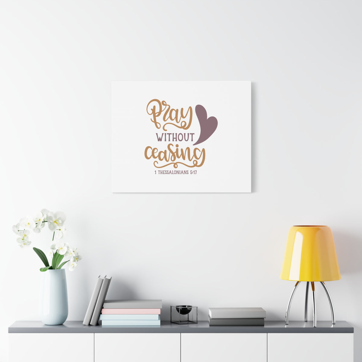 Scripture Canvas Pray Without Ceasing 1 Thessalonians 5:17 Christian Wall Art Bible Verse Print Ready to Hang