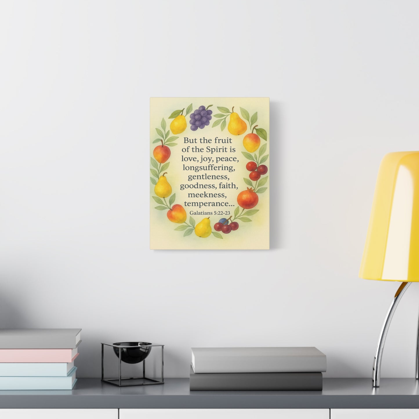 Bible Verse Canvas Galatians 5:22-23 Christian Home Décor Wall Art Scripture Ready to Hang Faith Print