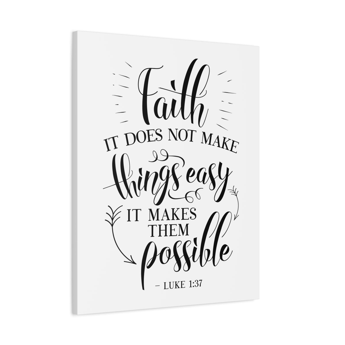Scripture Canvas Makes Them Possible Luke 1:37 Christian Wall Art Bible Verse Print Ready to Hang