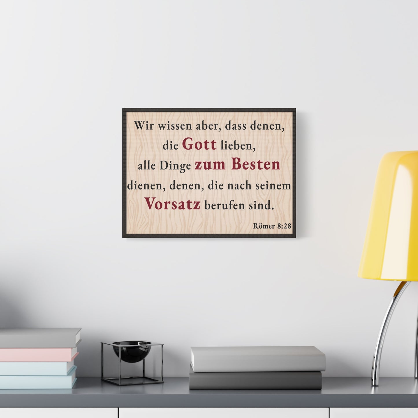 Scripture Walls Römer 8:28 Romans 8:28 German Bible Verse Canvas Christian Wall Art Ready to Hang Unframed