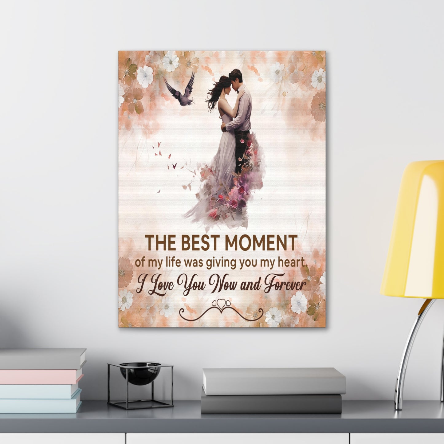 To My Wife The Best Moment of My Life Canvas Wall Art – Romantic Gift of Love & Devotion