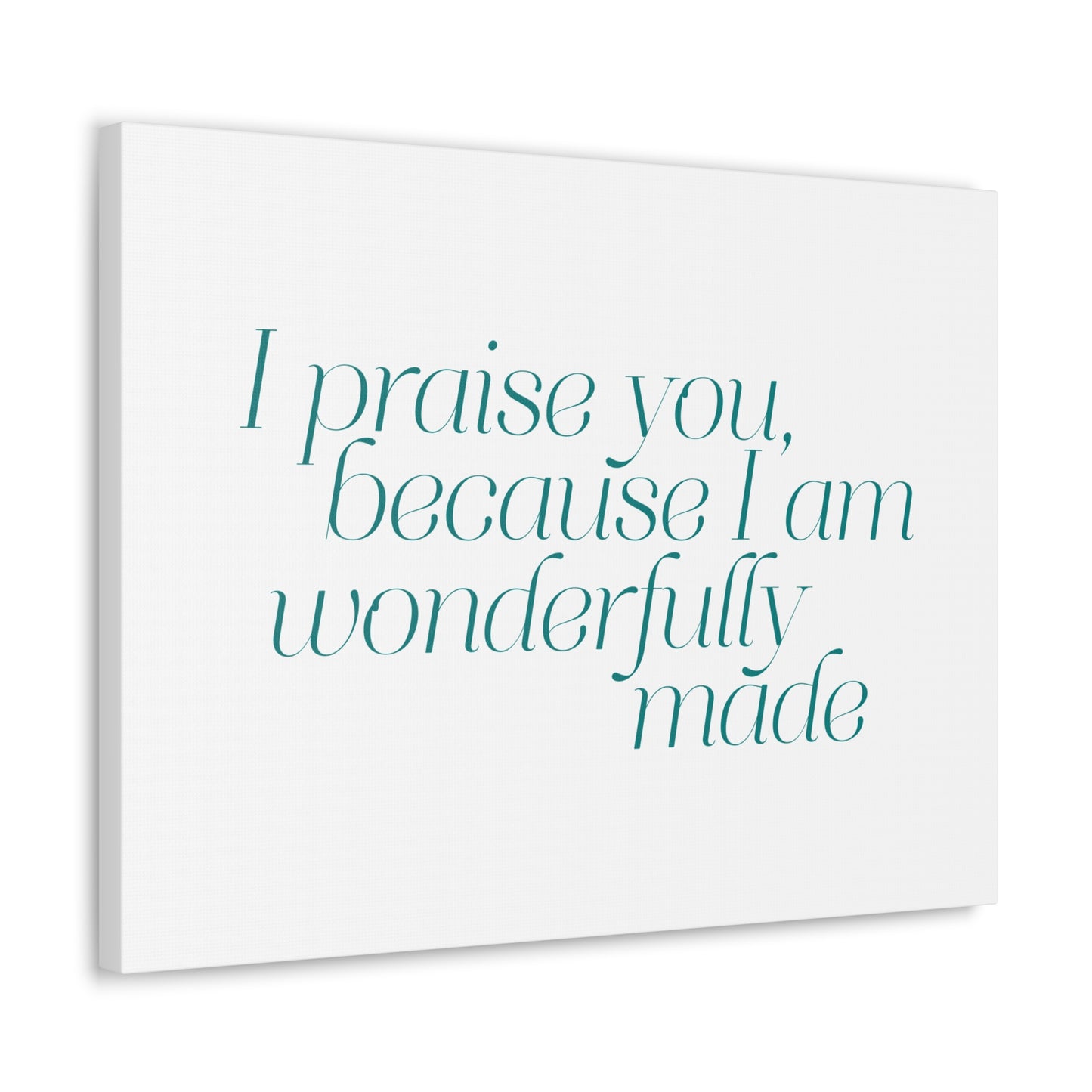 Wonderfully Made Light Blue Psalm 139:14 Bible Verse Canvas Christian Wall Art Ready to Hang