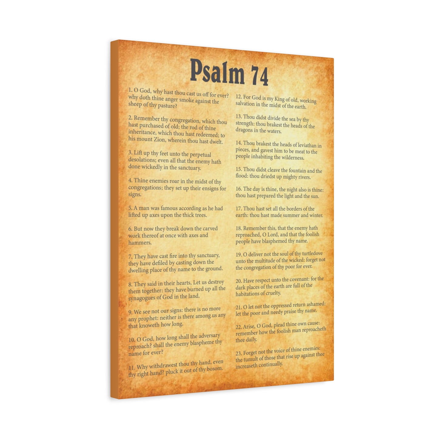 Scripture Walls Psalm 74 Gold Bible Chapter Canvas Christian Wall Art Ready to Hang