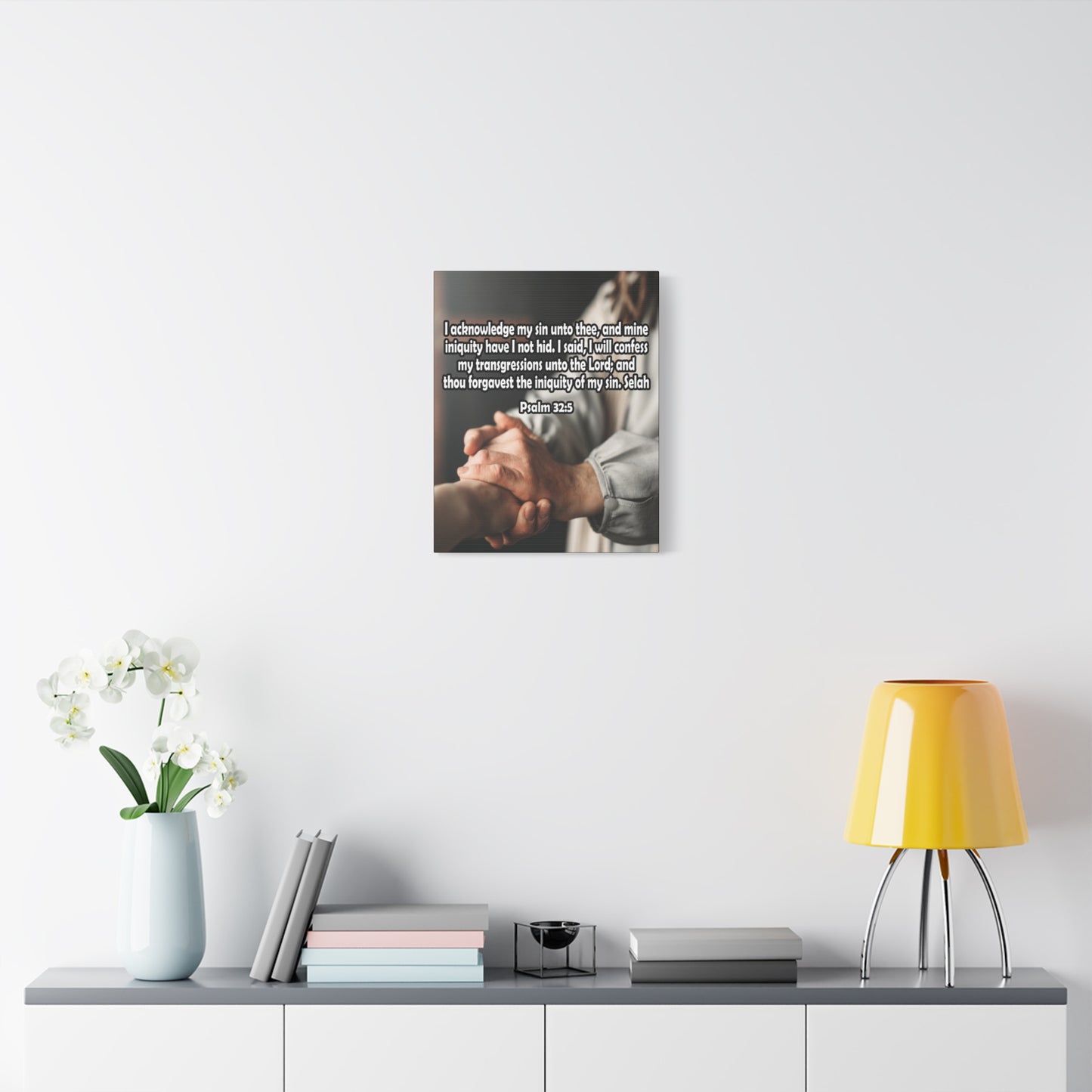 Bible Verse Canvas I Acknowledge My Sin Psalm 32:5 Christian Home Decor Scripture Art