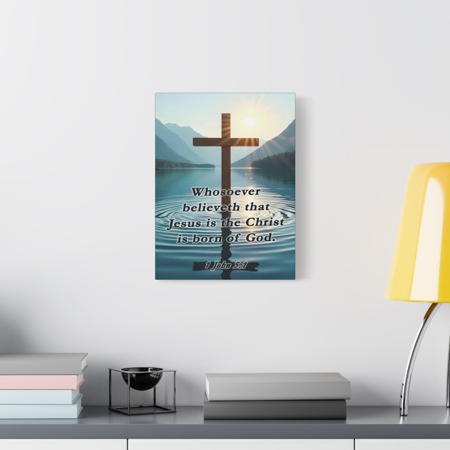 Scripture Walls 1 John 5:1 Jesus is The Christ Bible Verse Canvas Christian Wall Art Ready to Hang Unframed