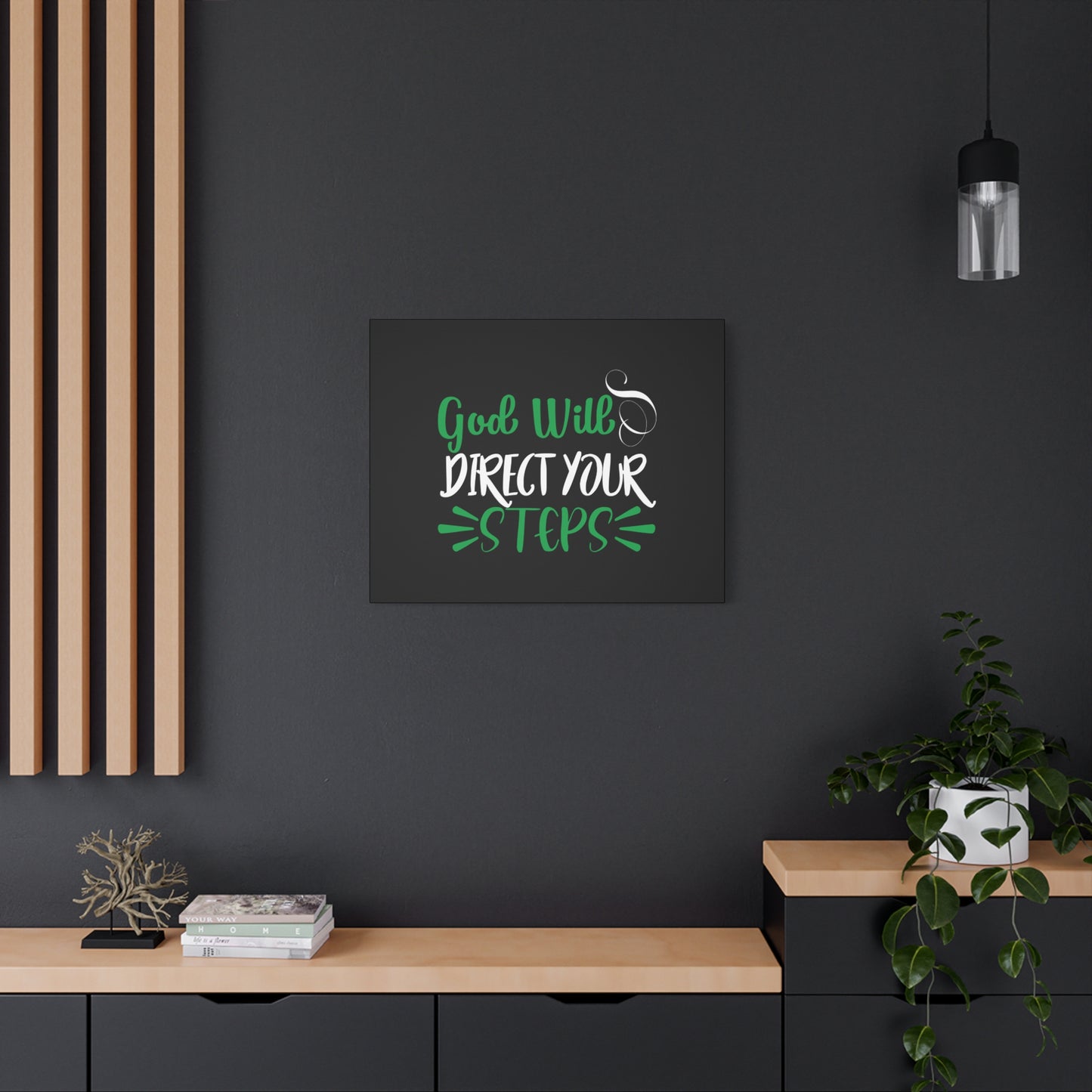 Scripture Canvas God Will Direct Your Steps Psalm 32:8 Christian Wall Art Bible Verse Print Ready to Hang